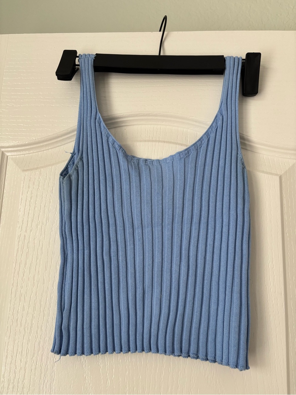 Light Blue Ribbed Tank Top - Picture 2 of 2